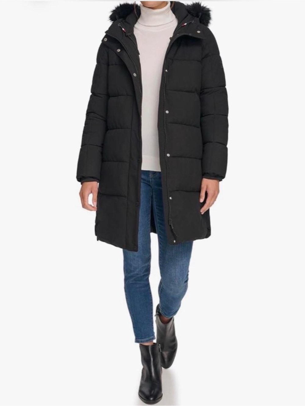 Tommy Hilfiger Midlength Quilted Puffer Jacket